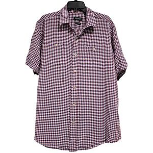 ORVIS Mens Classic Fit Short Sleeve Gingham Button Up Shirt Size L